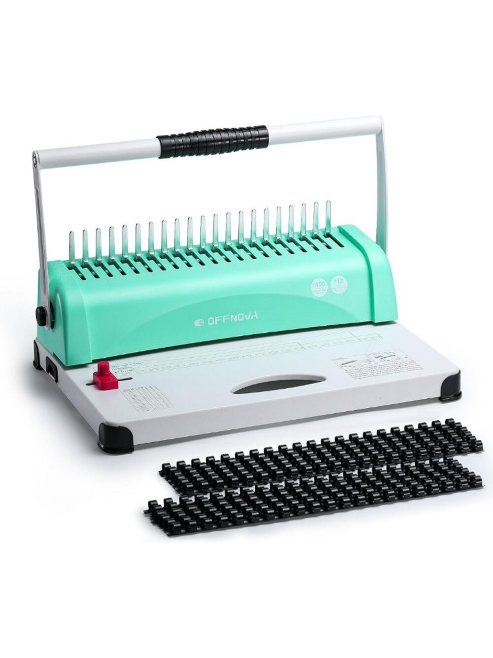 450-Sheet Comb Binding Machine for Letter/A4/A5 Paper, Easy Punch Handle & 100